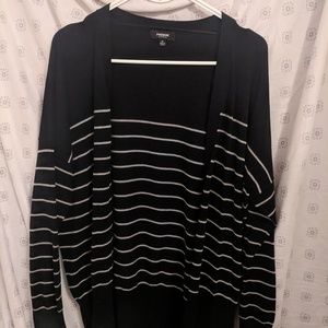 Black & White Striped Cardigan